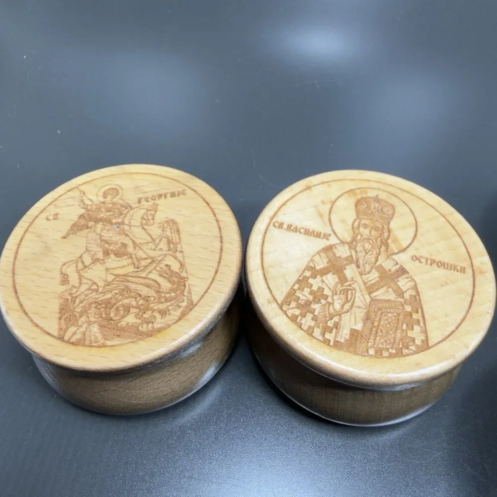 Vintage Russian Wooden Incense Container Trinket Box Set 5 All Different Decor‎